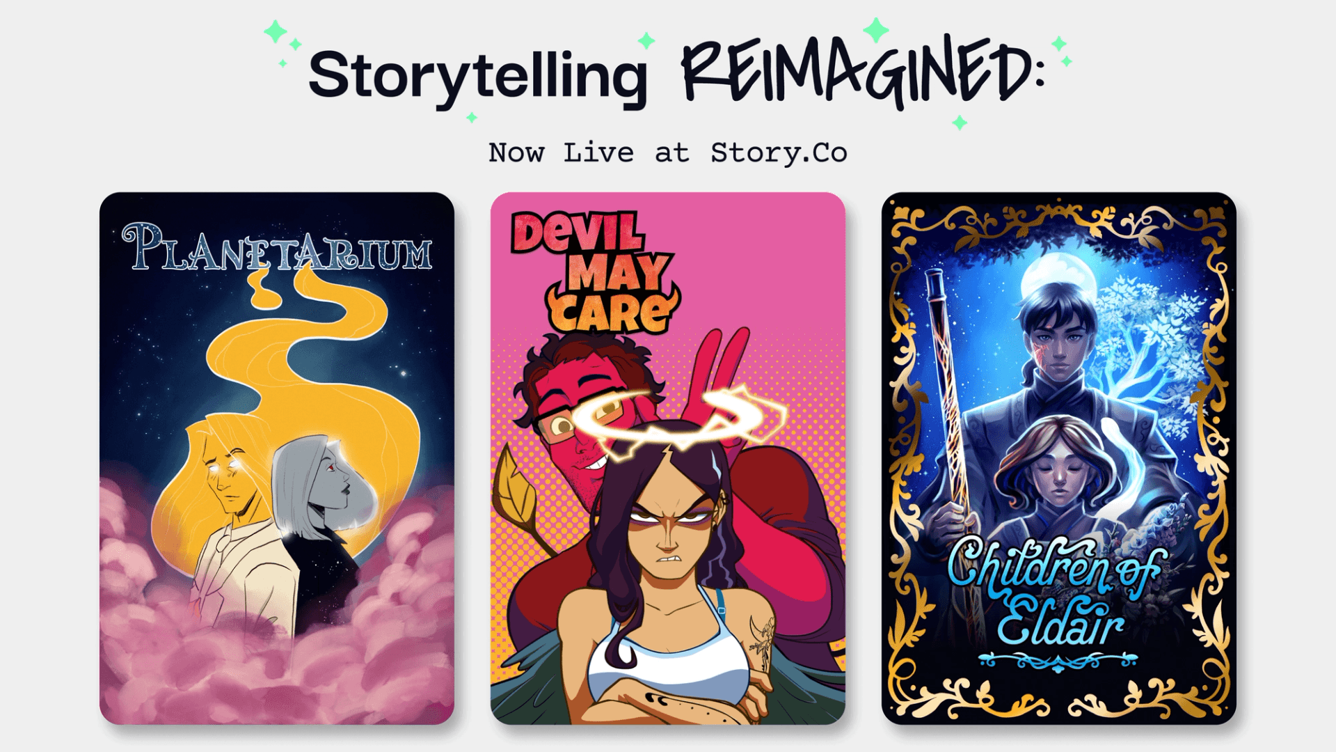 Cover image for Now Live at Story.Co: Children of Eldair, Devil May Care, and Planetarium!